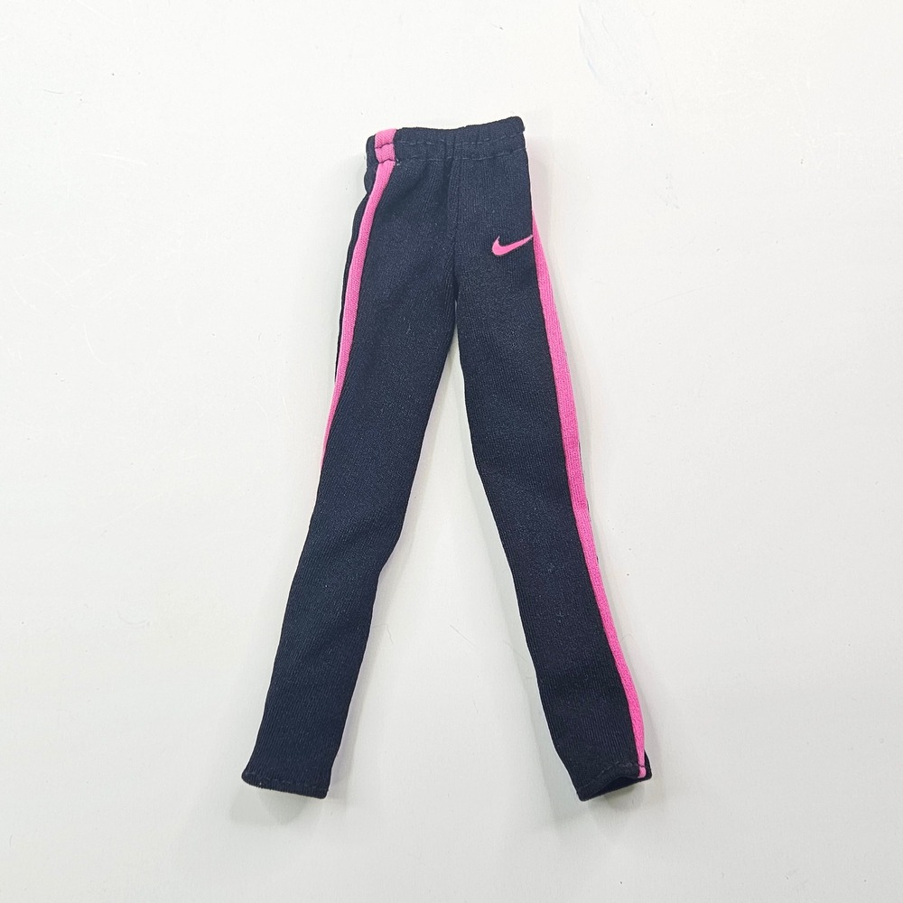 Nike Doll Leggings Kids Black Pink Side Stripe Swoosh Athletic Pants